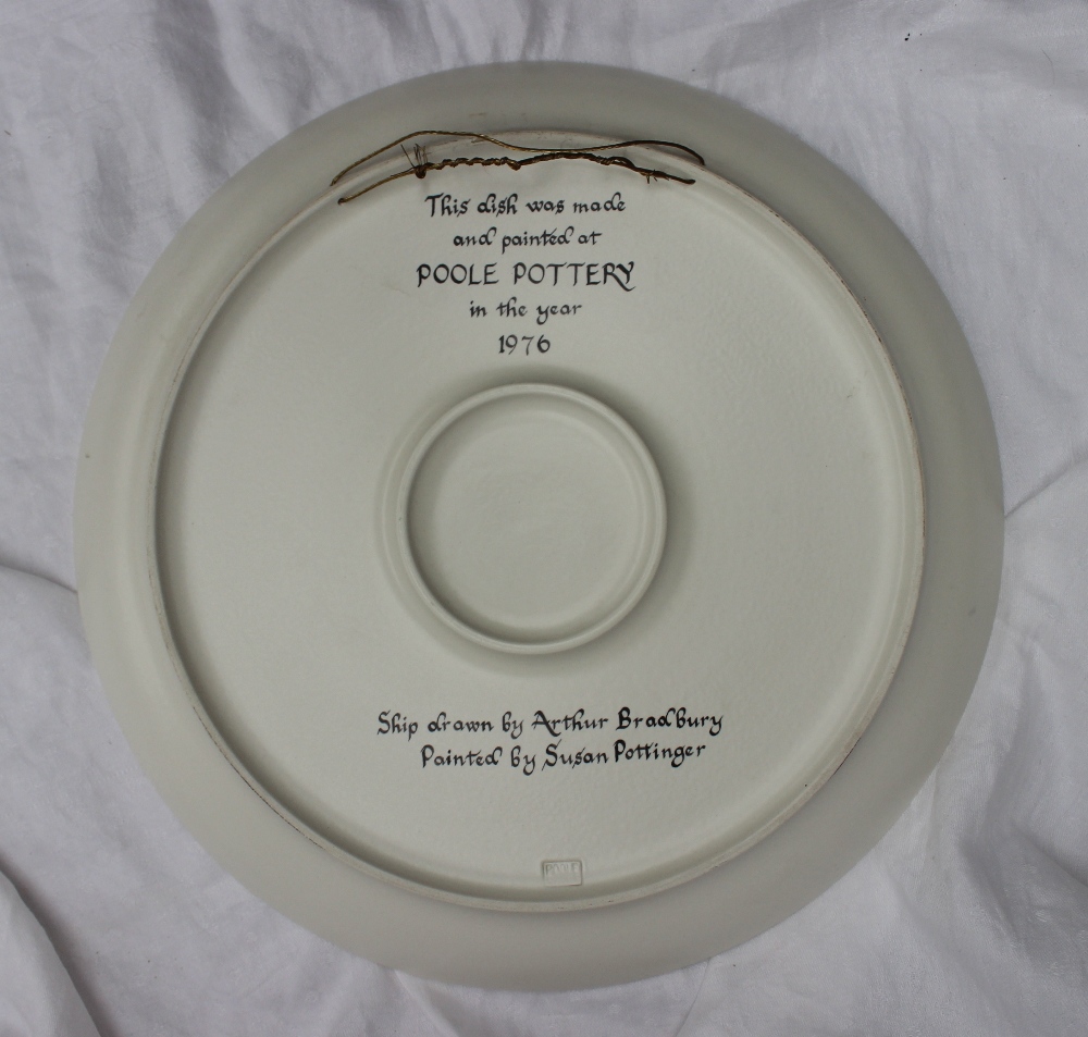 A Poole pottery charger painted with a s - Image 2 of 3