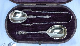 A Victorian silver caddy spoon, sugar sp