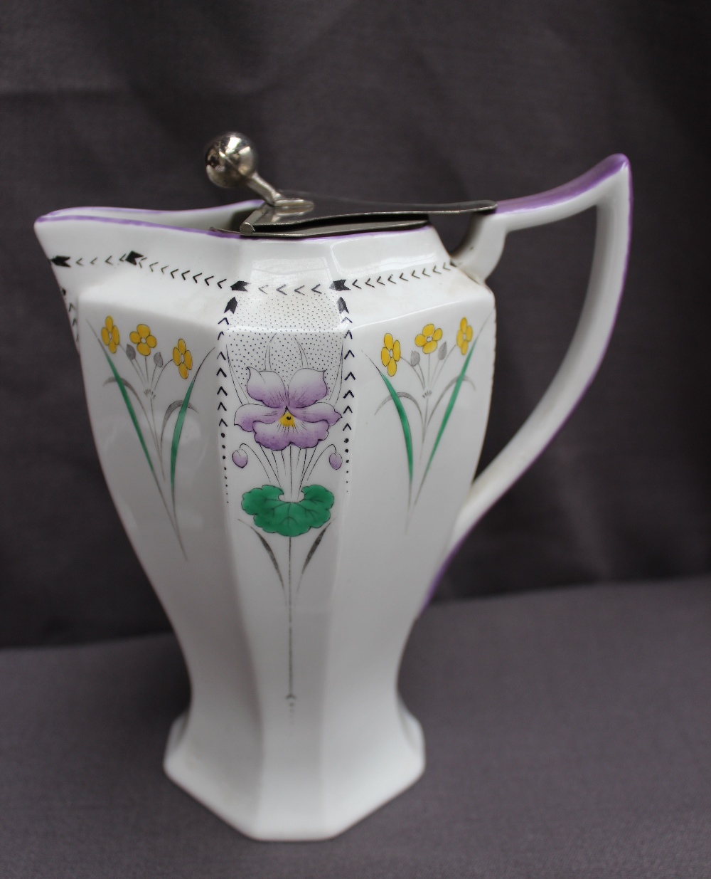 A Shelley part tea set decorated with garden flowers, including a large bowl, plate, teapot, - Image 4 of 5