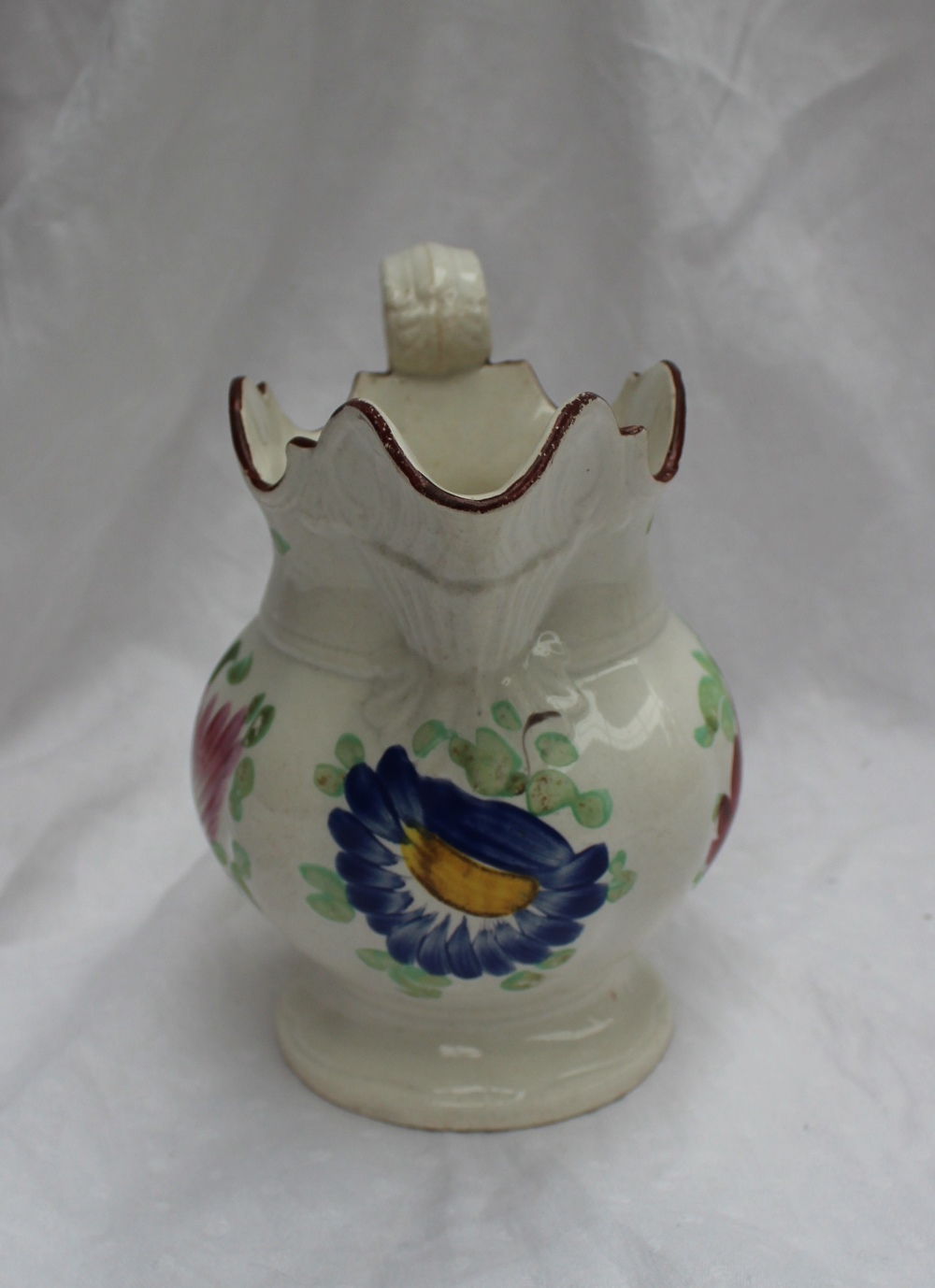 A 19th century pottery jug painted with - Image 3 of 5