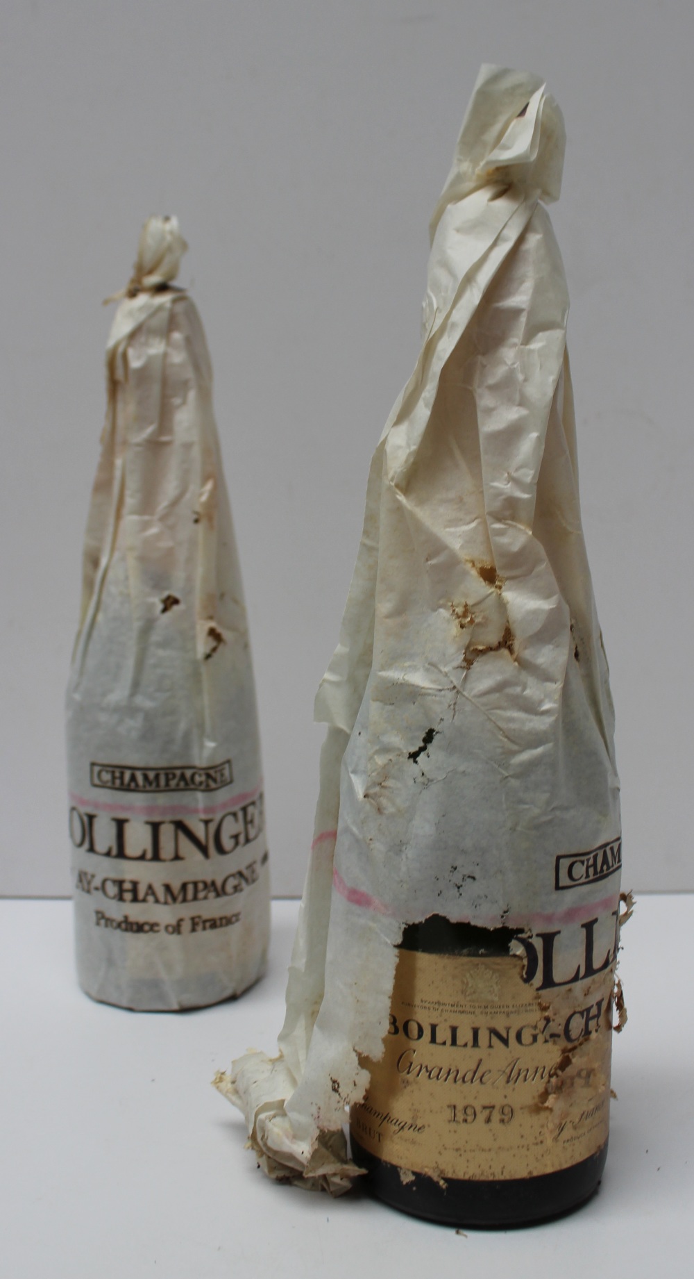 Two bottles of Bollinger champagne Grande Annee 1979