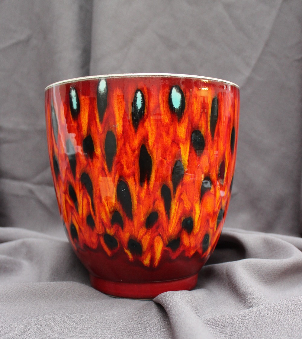 A Poole pottery hand thrown plant pot re - Image 2 of 5