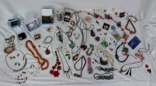 A large quantity of costume jewellery in