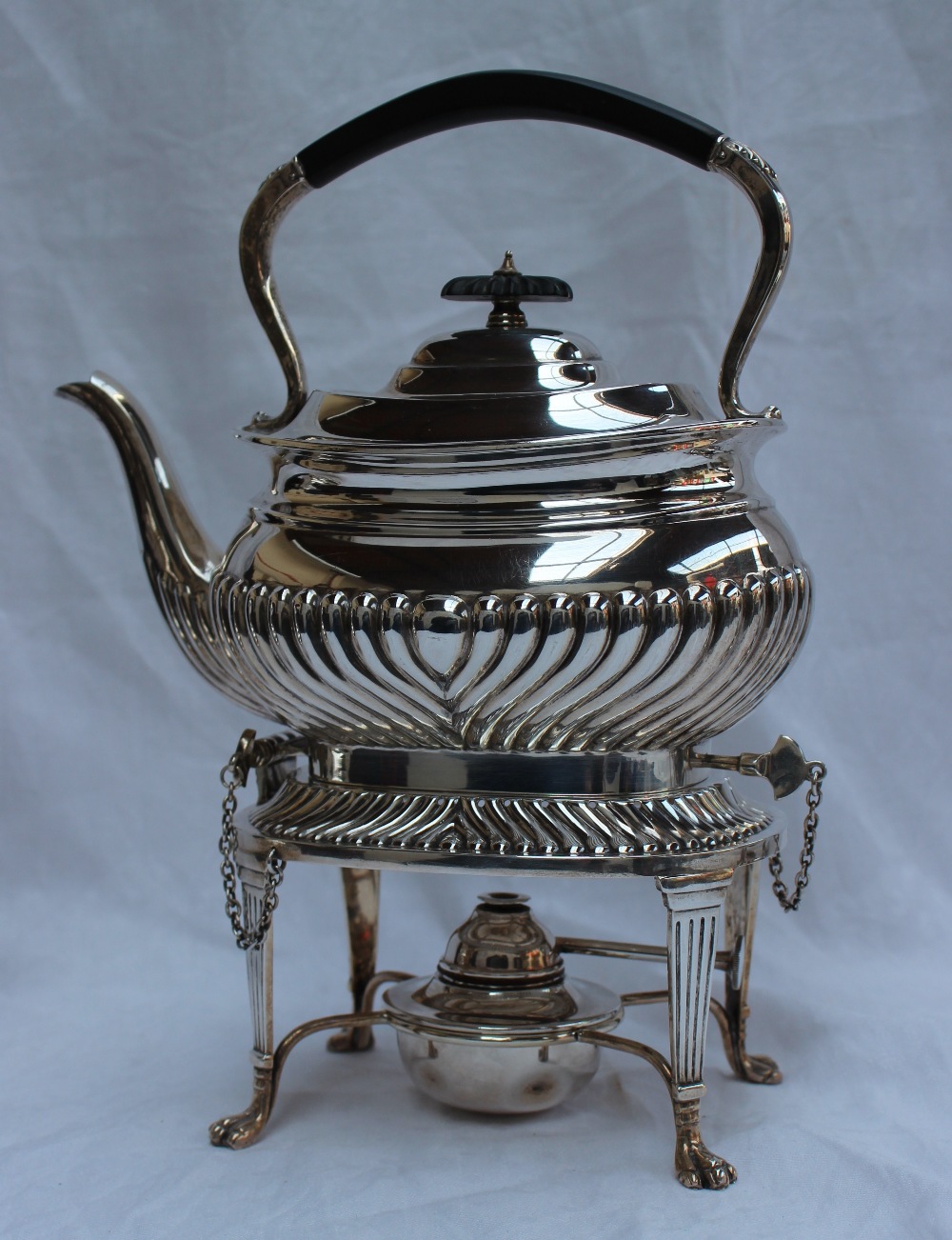 An Elizabeth II silver kettle on stand, - Image 8 of 11