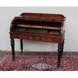 A Victorian mahogany cylinder bureau, th