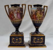 A pair of "Vienna" porcelain twin handle