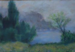 Wynford Dewhurst RBA
A View of Lake Geneva
Pastel
Signed
22 x 31.5cm CONDITION REPORT: Overall