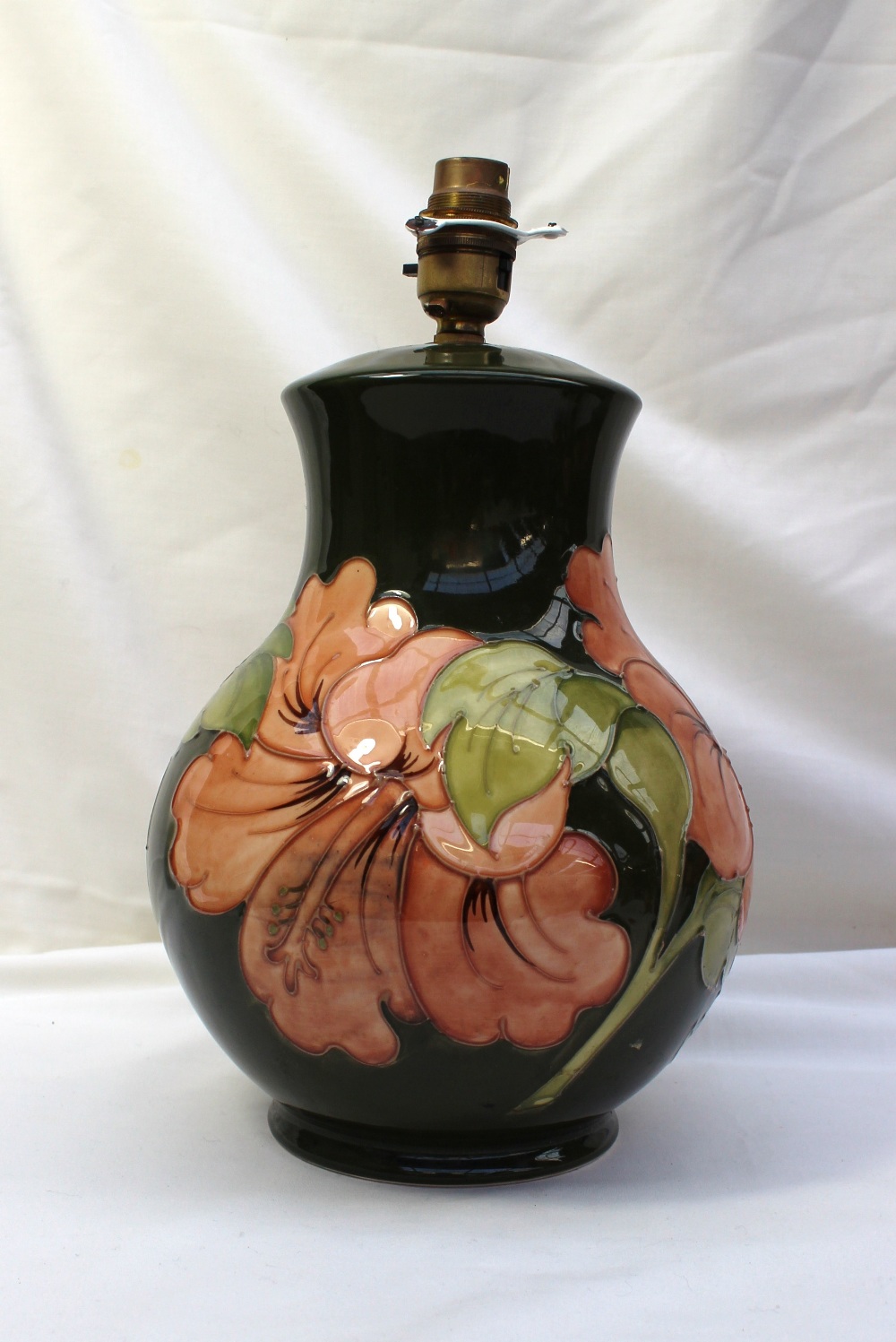 A Moorcroft Hibiscus pattern table lamp, - Image 2 of 4