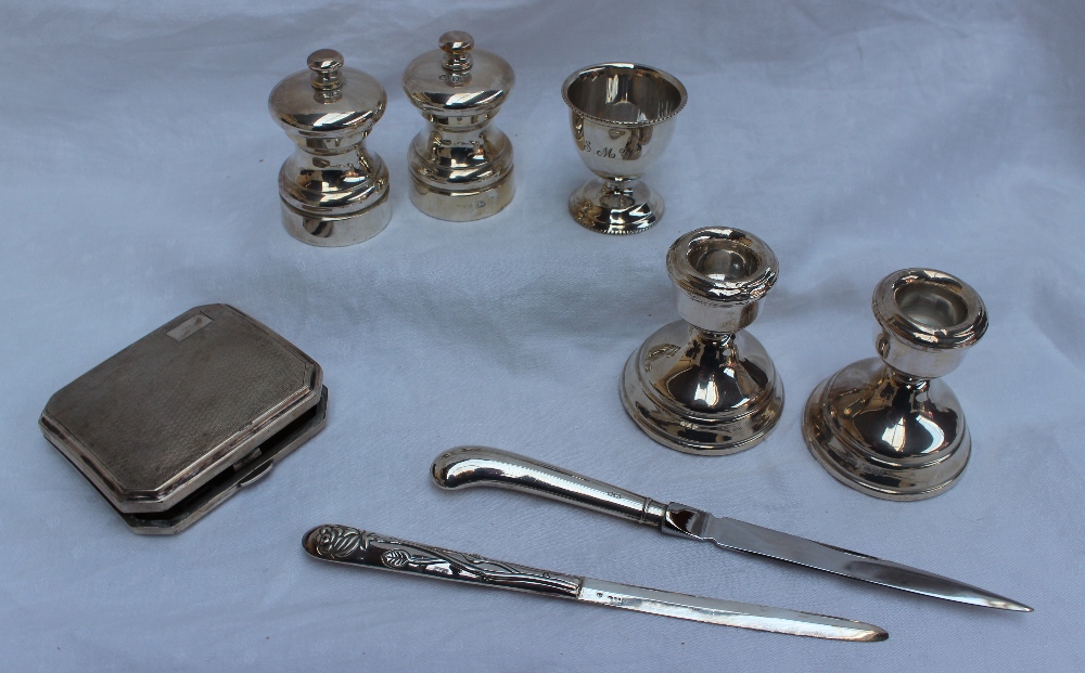 A pair of Elizabeth II silver salt and p