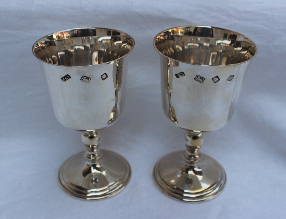 A pair of Elizabeth II silver goblets, L - Image 3 of 3
