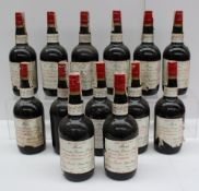 Thirteen bottles of "Rare Amoroso Cream Sherry, drawn from our splendid Solera established 1914,