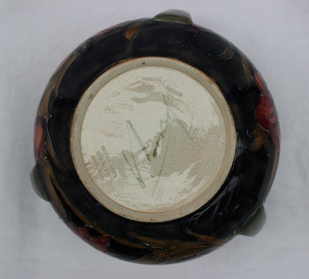 A Moorcroft Spanish pattern three handled vase of squat circular form, signature to the base and - Image 6 of 6