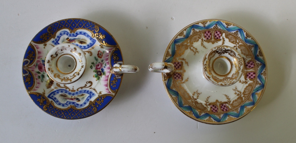 A 19th century English porcelain taper s - Image 2 of 6