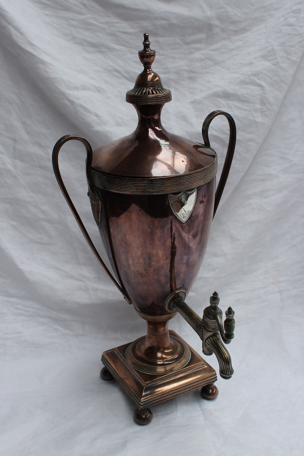 An electroplated on copper samovar of ur
