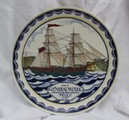 A Poole pottery charger painted with a s