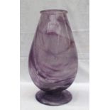 A Schneider Art glass vase, with purple swirling and bubble decoration, stencilled mark, 45cm