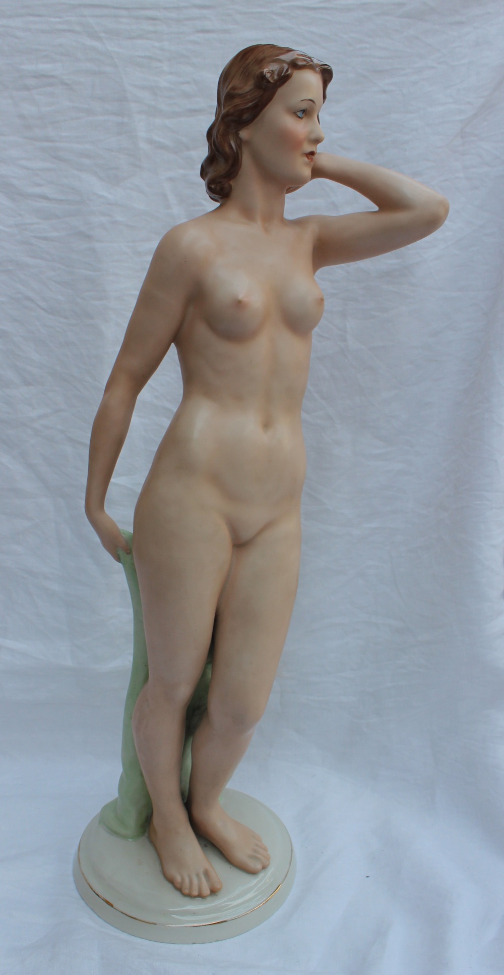 A Czechoslovakian pottery figure of nude maiden, 60cm high CONDITION REPORT: Restored - Image 2 of 5