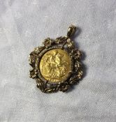 An Edward VII gold sovereign dated 1907