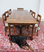 An 18th century style oak refectory tabl