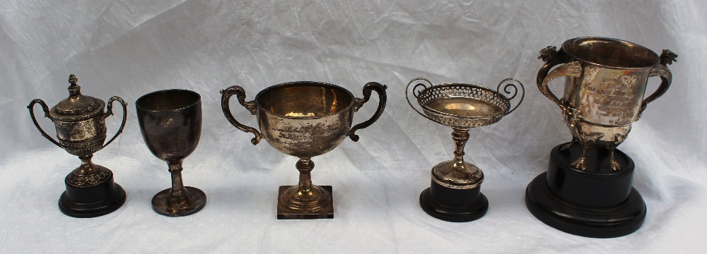 A George V silver twin handled trophy cup with dragon handles on four paw feet, London, 1929, - Image 2 of 4