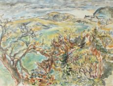Arthur Giardelli
Pendine in Autumn
Watercolour
Monogram
45 x 60.5cm CONDITION REPORT: some foxing