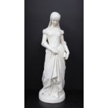 A Copeland Parian figure "Marguerite" by S Terry, dated 1868, 52.5cm high CONDITION REPORT: It has a