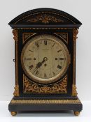 An early 20th century ebonised bracket clock,