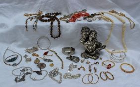 Assorted costume jewellery  including bangles, tigers eye, necklace, bracelet, other necklaces,