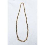 A 9ct yellow gold necklace with rectangular fancy links, approximately 23.