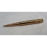 A 9ct yellow gold Baker's Pointer propelling pencil inscribed "Alderman A E Pugh,