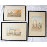 T H Stephenson
The pyramids
Watercolour
Signed
17 x 34cm
Together with two other watercolours of