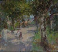 Diana Armfield
Sunday Walk, Le Barroux
Oil on board
22.5 x 25cm
Initialled and Albany Gallery