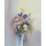 David Bellamy 
Still life study of a vase of flowers
Watercolour
Signed
22 x 19cm