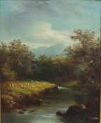 D. Bates
Sheep by a river
Oil on canvas
Signed
49.5 x 39.
