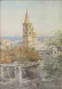 Edward H Fahey 
A continental town from the rooftop
Watercolour
Signed and dated 1890
54.