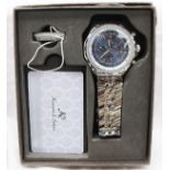 A Konen & Sohne Gentleman's stainless steel chronograph wristwatch, boxed,