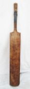 The Excella cricket bat "As autographed by Lord Tennyson's Team 1938