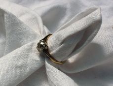 A solitaire diamond ring, the old cut diamond, approximately 0.