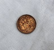 A George V gold half sovereign dated 1911
