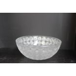 A Lalique Nemours pattern fruit bowl, with moulded decoration of flower heads, inscribed Lalique,