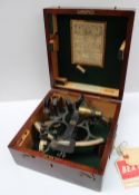 A Henry Hughes & Son Ltd black lacquered sextant No.