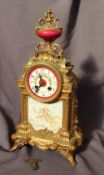 A 19th century French gilt metal mantle clock,