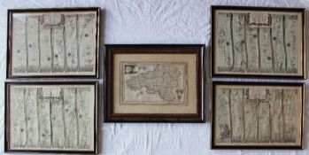 A Set of four maps by John Ogilby, depicting The Road from London to St Davids
31 x 45cm together