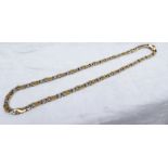 A 9ct yellow and white gold necklace with "S" links, approximately 20.