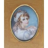 19th century British School
Head and shoulders portrait of a young lady
A miniature
7 x 5.