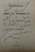 A football programme for Army F.A. touring XI v S.E.