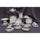 A Crown Ducal Orange tree pattern part tea set comprising a teapot, hot water jug, sugar bowl,