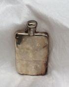 A George V silver hip flask of rectangular form, with a removable base,  Chester,  1922, Stokes &