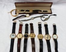 A Gentleman's Seiko wristwatch together with six other gentleman's watches and five ladies watches
