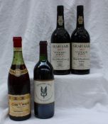 Two bottles of Grahams 1977 vintage port, together with a bottle of Clos-Vougeot, Clavelier et fils,